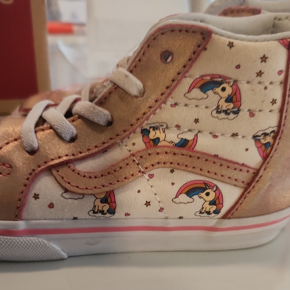 Vans Kids Unicorn High-Top Sneakers - Pink and White